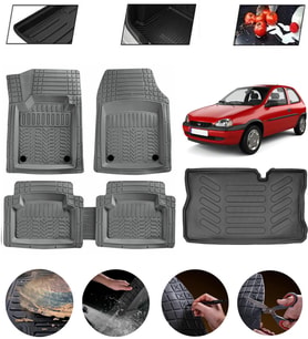 Opel Corsa B 1993-2000 Uyumlu Paspas Araca Özel Bagaj Havuzu MBS Gri