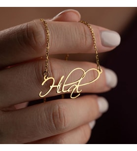 Kişiye Özel 925 Ayar Gümüş Zarif İsim Kolye (Gold)