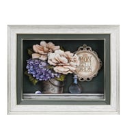e38 EL İŞÇİLİĞİ BUKET ÇİÇEK KAĞIT RÖLYEF TABLO 52*42 cm -5902