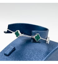 Malachite Taşlı Van Cleef Gümüş Bileklik