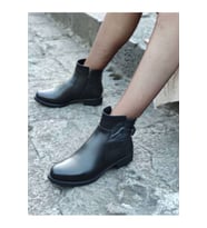 BURÇ GERÇEK YANDAN FERMUARLI BİLEK BOY BOT (B2A)Unisex - SİYAH - 39 - ST00889-14356 (Siyah)