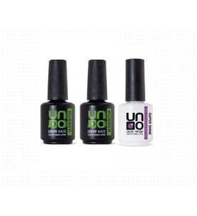 Fontenay Uno Top Coat Super Shine 15ml - Uno Rubber Base Coat 15m X2 3'Lü Set