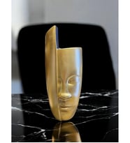 Soyut Yüz Gold Vazo