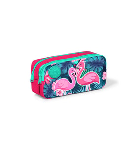 Coral High Kids Neon Mercan Flamingolu İki Bölmeli Kalem Çantası 22295