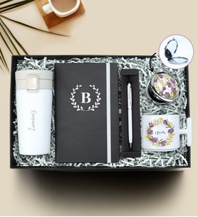 Kişiye Özel Kilitli Çelik Termos & Defter & Touch Pen & Ayna & Kupa Hediye Seti