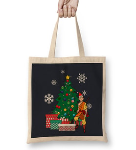 Aang Around The Christmas Tree Avatar The Last Airbender Bez Çanta Uzun Saplı