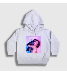 Presmono Unisex Çocuk Beyaz Jennie Blackpink Kapüşonlu Sweatshirt 271882tt
