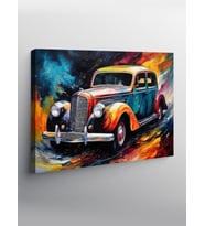 Kanvas Tablo Retro Araba
