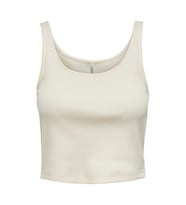 Only Kadın Kolsuz Crop Bluz T-shirt - 15231168 (Ekru)