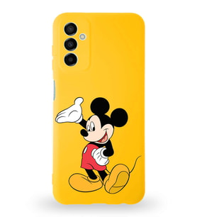 Samsung Galaxy M13 Uyumlu Lansman Kılıf Altı Kapalı İçi Kadife  Mickey Mouse-C Tasarımlı  Kapak (Şeffaf)