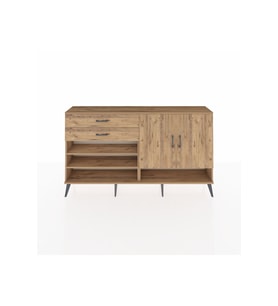 Arges Konsol 4 Raflı 2 Çekmeceli 2 Kapaklı 176x30x99 Çam-Çam