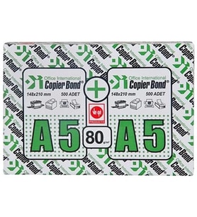 Copier Bond A5 Fotokopi Kağıdı 80gr-500 li 1 koli= 10 Paket