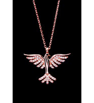 Kadın 925 Ayar Gümüş Kolye, Anka Kolye, Anka Kuşu Kolye (Rose)