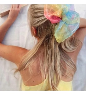 Renkli Büyük Boy Scrunchie Lastik Toka