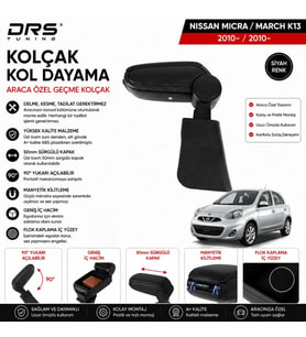 Nissan Micra 2010 - 2017 Kolçak Kol Dayama Siyah