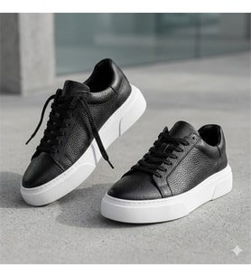 Kindep (Sneakers) İç Dışı Hakiki Deri Günlük Erkek Ayakkabı SİYAH
