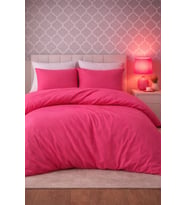 More Home Tek  Kişilik Yorgan Kılıfı + Yastık Kılıfı   Fuşya