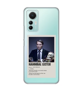Xiaomi Mi 12 Lite Uyumlu Hannibal Lecter Minimalist Poster Desenli Şeffaf Telefon Kılıfı