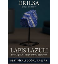 Sertifikalı Ham Doğal Lapis Lazuli Taşı Standlı Dekoratif Obje – Zihinsel Güç ve İfade Yeteneği (Çok Renkli)