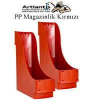 Plastik Magazinlik Kırmızı 2 Adet Plastik Kutu Klasörü Magazinlik A4 Dosya ve Masa Düzenleyici Sınıf Ev Ofis