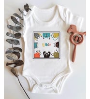Boo Halloween Desenli Kısa Kol Organik Bebek Body
