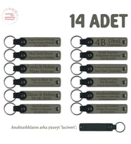 KülGri & Lacivert, Karne Gününde Dağıtılacak Süper Hediye, 14'lü Anahtarlık Set, İsme Özgü Hatıralık