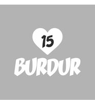 Kalpli 15 Burdur Araba Sticker siyah 20x15 CM (Beyaz)