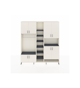Arges Dolap 18 Raflı 8 Kapaklı Tek Askılı 220x30x243 Aytaşı-Aytaşı/Antrasit