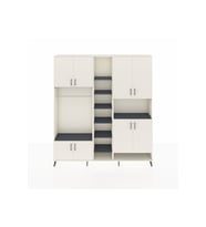 Arges Dolap 18 Raflı 8 Kapaklı Tek Askılı 220x30x243 Aytaşı-Aytaşı/Antrasit