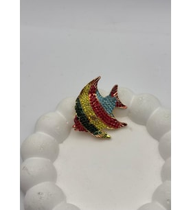 Vip Gold Renkli Balık Broş - 26brs26