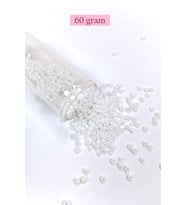 Dökme Cam Kum Boncuk (8/0) 3 mm - 60 Gram - İnci Beyaz - BNC186