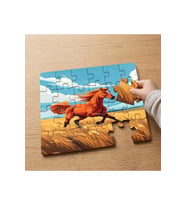 Koşan At Tasarımlı 24 Parça Ahşap Çocuk Puzzle MPK0762