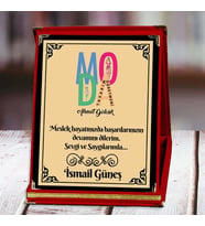 Moda Tasarım Öğretmeni Baskılı Plaket (1. Tasarım)  Kişiye Özel (Kırmızı)