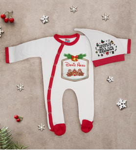 BK Gift Kişiye Özel Yılbaşı Temalı Tulum Zıbın ve Kukuletalı Şapka Seti-10