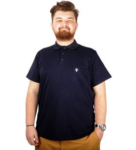 Mode XL Büyük Beden T-shirt Polo Cep Sup Basic 21557 Lacivert