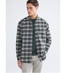 LCWAIKIKI Classic Yeşil Regular Fit Uzun Kollu Ekose Gabardin Erkek Gömlek