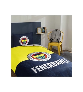 Taç Taraftar Lisanslı Ranforce Çarşafı Lastikli Tek Kişilik Nevresim Takımı-Fenerbahçe Efsane (120lik Çarşaf)