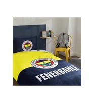 Taç Taraftar Lisanslı Ranforce Çarşafı Lastikli Tek Kişilik Nevresim Takımı-Fenerbahçe Efsane (120lik Çarşaf)
