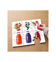 Meyveler - Meyve Suları Tasarımlı 24 Parça Ahşap Çocuk Puzzle MPK0113