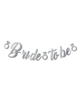 Kaligrafi Banner Gümüş Renk Bride To Be Yazı