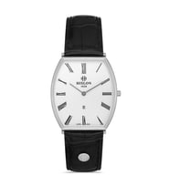 HISLON CL179S-02BS SİYAH DERİ KORDON İNCE YAPRAK MODEL OVAL ERKEK KOL SAATİ