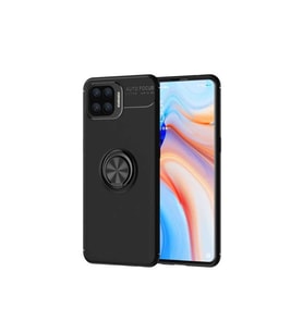 Oppo Reno 4 Uyumlu Kılıf Zore Ravel Silikon Kapak (Siyah)