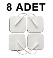 8 ADET Kablolu/Soketli Tens Pedi Elektrodu (5x5Cm Kare)- Aynı Gün Ücretsiz Kargo,