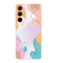 PrintiFy Samsung Galaxy A36 ile Uyumlu Kamera Korumalı Karışık Renkler Tasarımlı Şeffaf Kılıf