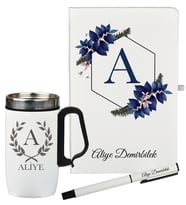 Anneye Hediye Kişiye Özel Şık Tasarım Hediye Defter Kalem Ve Termos Mug Seti