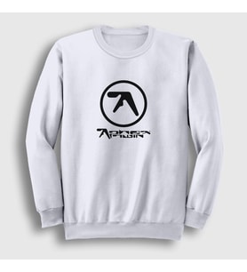 Presmono Unisex Beyaz Logo Aphex Twin Sweatshirt 438822tt (Beyaz)