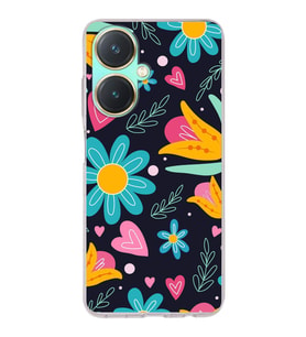 PrintiFy Vivo Y27 ile Uyumlu Retro Color 1  Kamera Korumalı Şeffaf  Kılıf