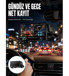 Çift Lens Araç Güvenlik Kamerası G Sensörlü Full HD Yeni Nesil