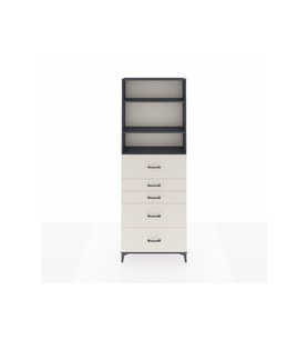 Arges Dolap 3 Raflı 5 Çekmeceli 88x30x243 Antrasit-Aytaşı