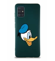 Samsung Galaxy M31S Soft Premier Kapak Donald Duck-F Tasarımlı Silikon Kılıf - Yeşil (Şeffaf)